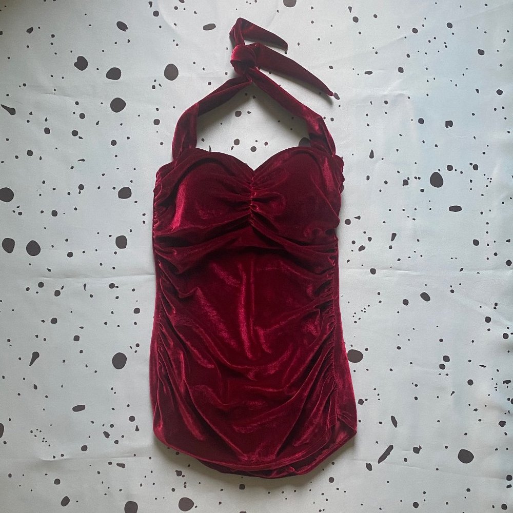 Girl Howdy/Unique Vintage Red Velvet Swimsuit